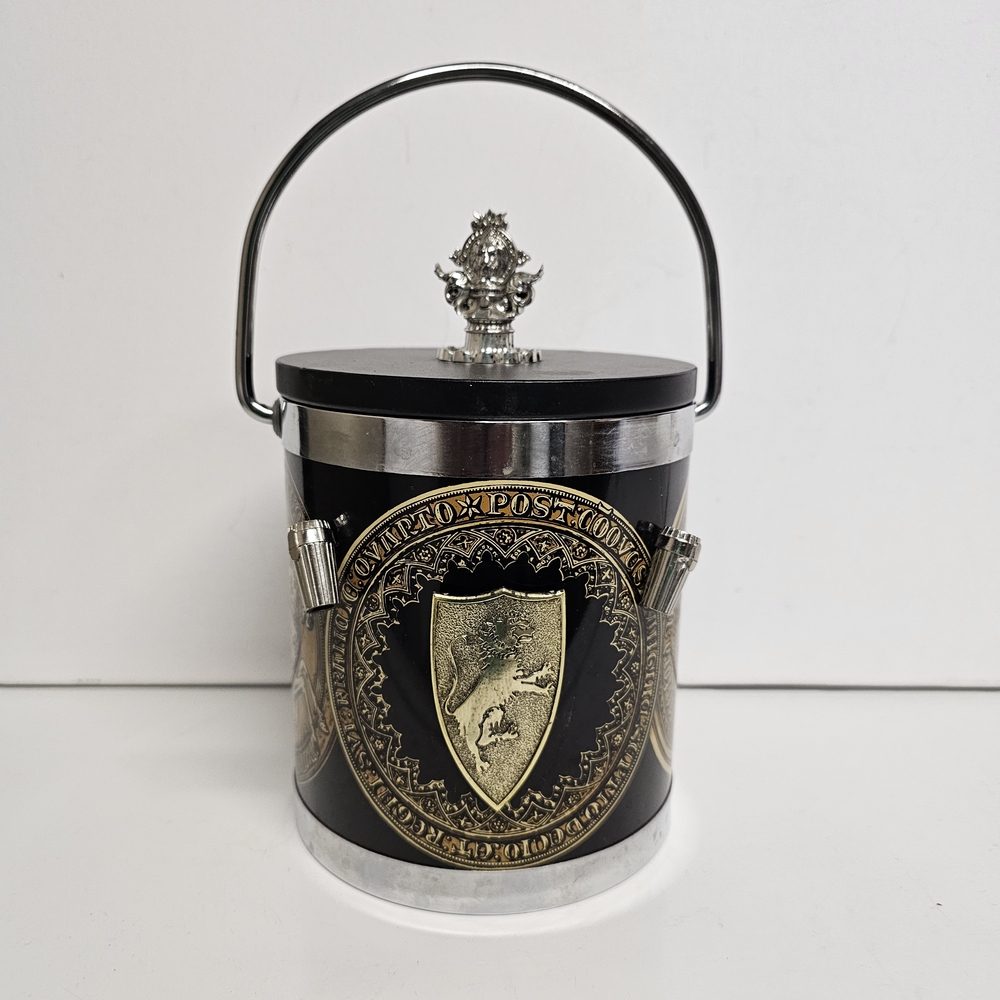 Vintage Japan Ice Bucket with Lion Finial & Crest – Barware Decor